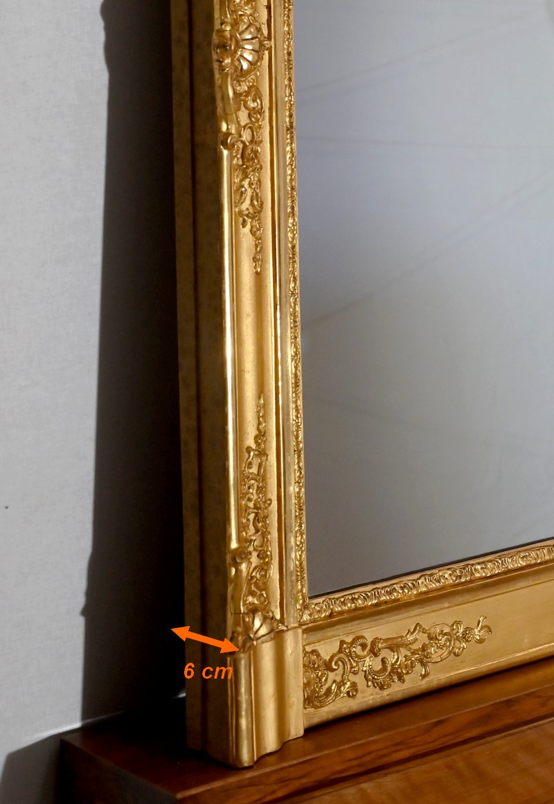 Miroir de cheminée français massif de style Louis XVI