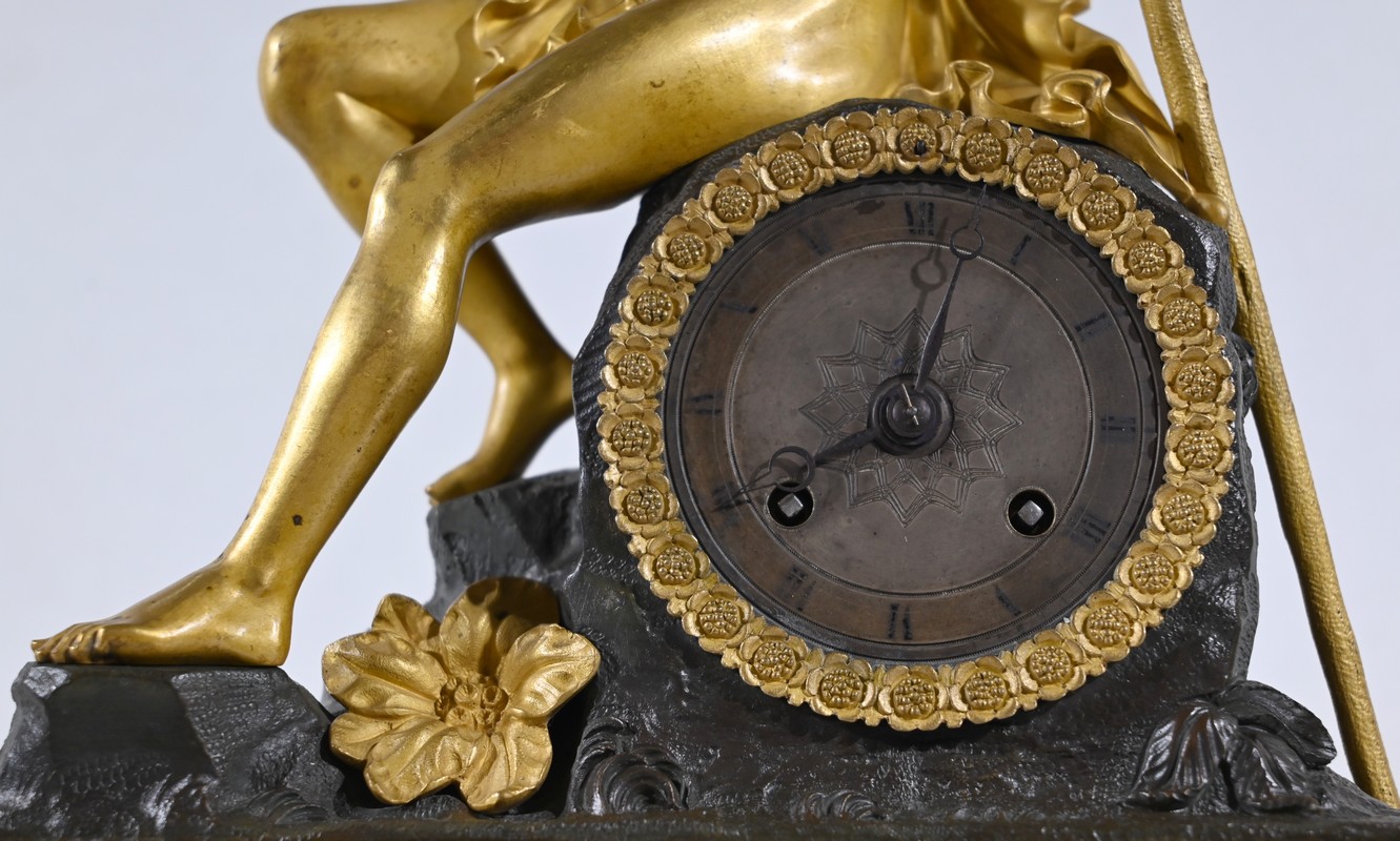 Pendule Bronze Doré Style Empire – Début XIXe, Mécanisme à Poids Et Carillon, état Top !