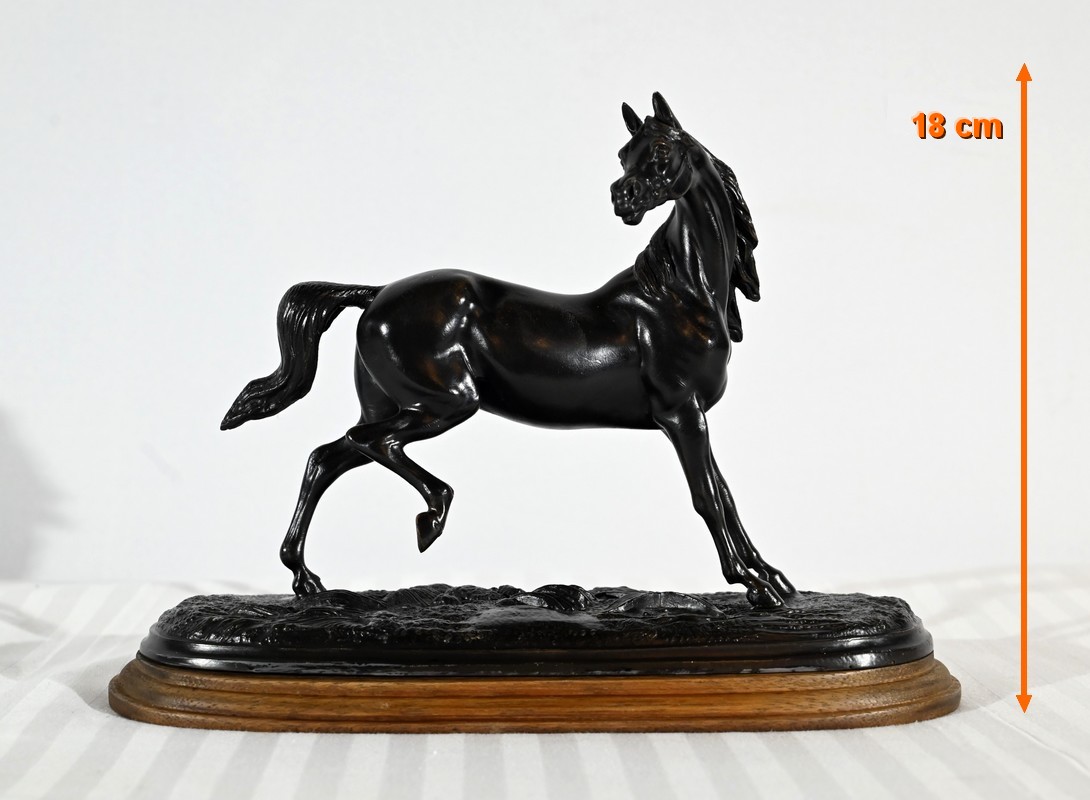 Sculpture Cheval En Bois Et Métal Sur Socle - Peinte - Bon état